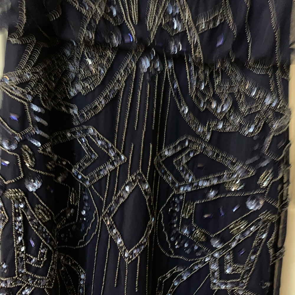 Beaded Royal Blue Dress - Aidan Mattox - Picture 3 of 3